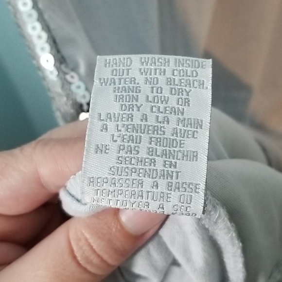 Suzy Shier gray sequin top large NWT - Picture 5 of 8